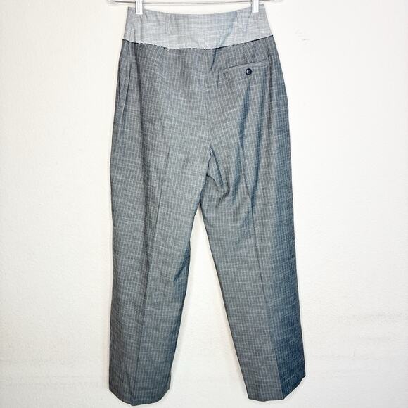Topshop Deconstructed Pin Stripe Two Toned Gray Suit Blazer (2) Pant (4) - Picture 14 of 16